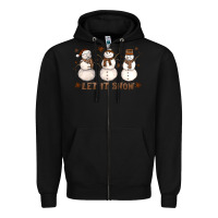 Black Let It Snow Snowmen Zipper Hoodie - LillyAllenDesigns