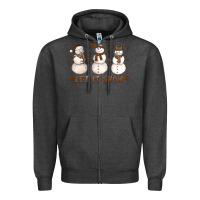 Charcoal Heather Let It Snow Snowmen Zipper Hoodie - LillyAllenDesigns