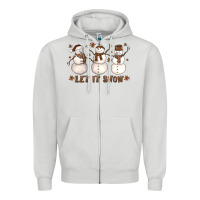 Dove Grey Let It Snow Snowmen Zipper Hoodie - LillyAllenDesigns