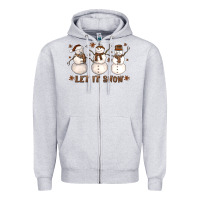 Heather Grey Let It Snow Snowmen Zipper Hoodie - LillyAllenDesigns