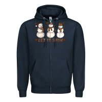 Navy Let It Snow Snowmen Zipper Hoodie - LillyAllenDesigns