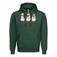 Sports Green Let It Snow Snowmen Zipper Hoodie - LillyAllenDesigns