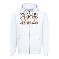 White Let It Snow Snowmen Zipper Hoodie - LillyAllenDesigns