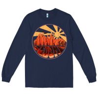 Navy Retro Vintage Sedona Arizona Hiking Sunset Dawn Gift Long Sleeve Tee - minhPixels