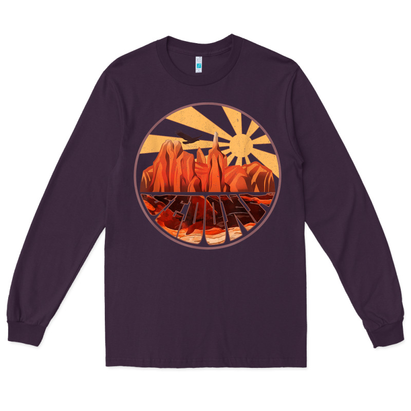 Retro Vintage Sedona Arizona Hiking Sunset Dawn Gift Long Sleeve Tee by minhPixels | Teevron