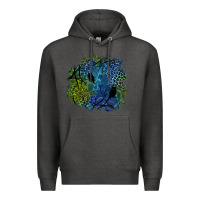 Charcoal Heather halloween patch  3 Premium Hoodie - BundleAndBundleShop