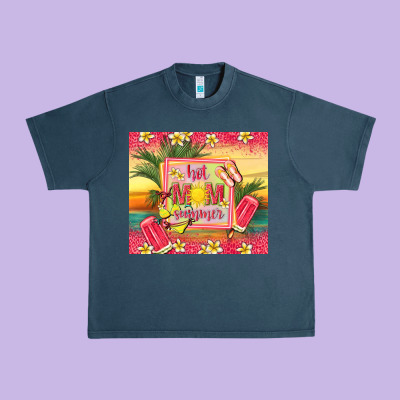 Hot Mom Summer Urban Heavy Tee Designed By Tumblerdesignbyshophia