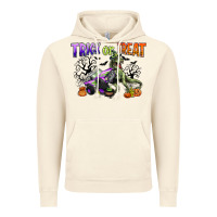 Vintage Artic trick or treat with monster truck and t rex Vintage Hoodie - CowGirlArtShop