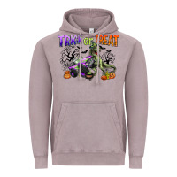 Trick Or Treat With Monster Truck And T Rex Vintage Hoodie | Teevron