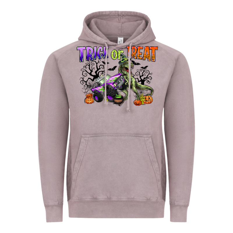 Trick Or Treat With Monster Truck And T Rex Vintage Hoodie by CowGirlArtShop | Teevron