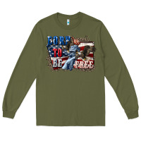 Army Green Born to be free Long Sleeve Tee - CowGirlArtShop