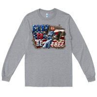 Heather Grey Born to be free Long Sleeve Tee - CowGirlArtShop