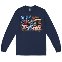 Navy Born to be free Long Sleeve Tee - CowGirlArtShop
