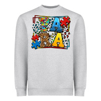 Heather Grey autism leopard frame para Heavyweight Sweatshirt - LillyAllenDesigns