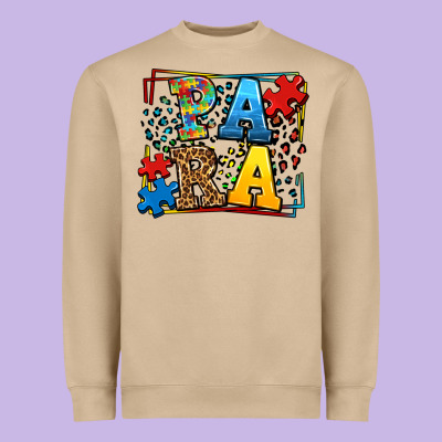 Autism Leopard Frame Para Heavyweight Sweatshirt Designed By Lillyallendesigns