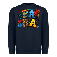 Navy autism leopard frame para Heavyweight Sweatshirt - LillyAllenDesigns