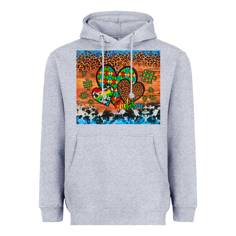 Autism Awareness Hearts Leopard Cowhide Heavyweight Hoodie by Artiststas | Teevron