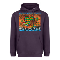 Plum autism awareness hearts leopard cowhide Heavyweight Hoodie - Artiststas