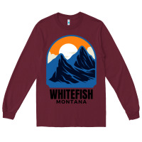 Burgundy Whitefish MT Long Sleeve Tee - minhPixels