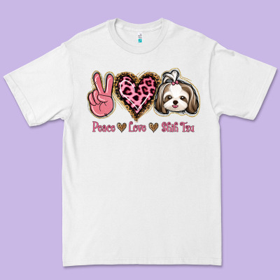 Peace Love Shih Tzu Premium Tee Designed By Bettercallsaul