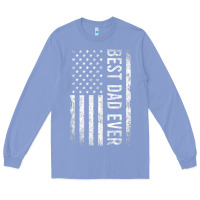 Colony Blue Father's Day Best Dad Ever American Flag Long Sleeve Tee - minhPixels