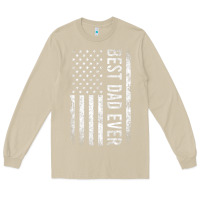 Mushroom Father's Day Best Dad Ever American Flag Long Sleeve Tee - minhPixels