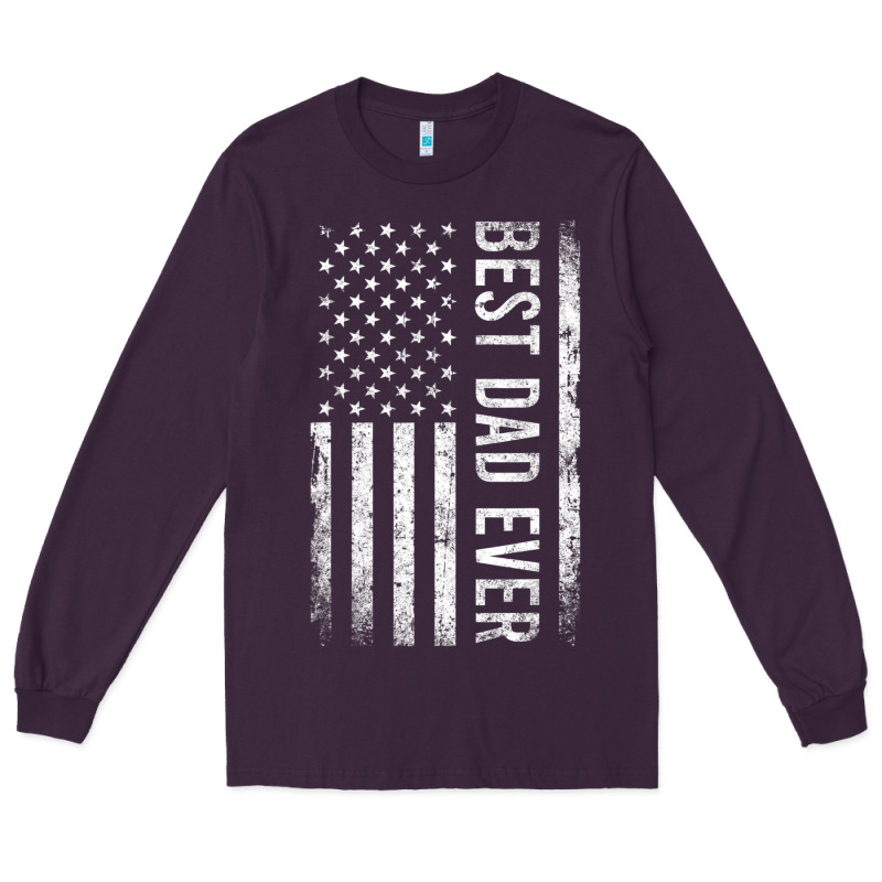 Father's Day Best Dad Ever American Flag Long Sleeve Tee by minhPixels | Teevron