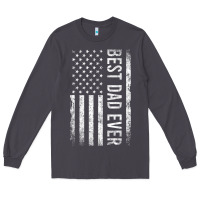 Smoke Father's Day Best Dad Ever American Flag Long Sleeve Tee - minhPixels