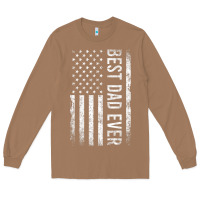 Toasted Coconut Father's Day Best Dad Ever American Flag Long Sleeve Tee - minhPixels
