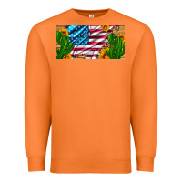 Carrot usa flag and cactus and sunflowers with leopard and wood license  plat Premium Sweatshirt - Artiststas
