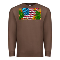 Chestnut usa flag and cactus and sunflowers with leopard and wood license  plat Premium Sweatshirt - Artiststas
