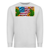 Dove Grey usa flag and cactus and sunflowers with leopard and wood license  plat Premium Sweatshirt - Artiststas
