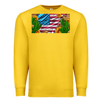 Lemon usa flag and cactus and sunflowers with leopard and wood license  plat Premium Sweatshirt - Artiststas