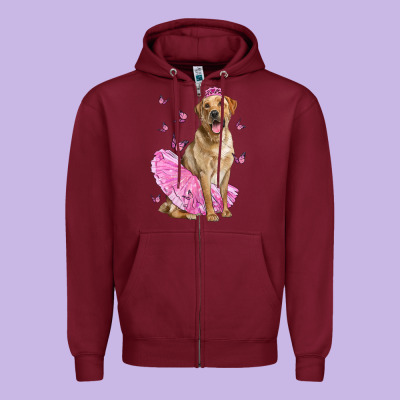 Labrador Retriever Dog With Tutu Zipper Hoodie Designed By Lillyallendesigns