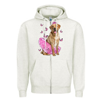 Oatmeal Heather Labrador Retriever Dog With Tutu Zipper Hoodie - LillyAllenDesigns