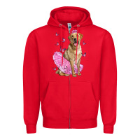 Red Labrador Retriever Dog With Tutu Zipper Hoodie - LillyAllenDesigns