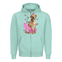 Seafoam Labrador Retriever Dog With Tutu Zipper Hoodie - LillyAllenDesigns