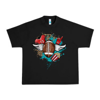 Black Football ball leopard glitter Urban Heavy Tee - HowdyJamesFarm