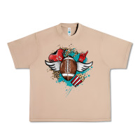 Burro Football ball leopard glitter Urban Heavy Tee - HowdyJamesFarm