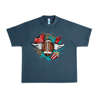 Midnight Navy Football ball leopard glitter Urban Heavy Tee - HowdyJamesFarm