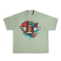 Oil Green Football ball leopard glitter Urban Heavy Tee - HowdyJamesFarm