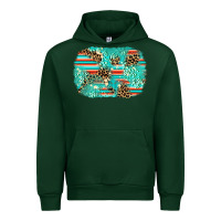 Forest Green leopard turquoise glitter background Urban Hoodie - AdoDesignShop