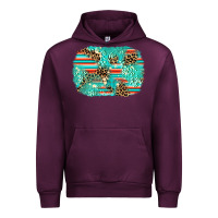Mauve Wine leopard turquoise glitter background Urban Hoodie - AdoDesignShop