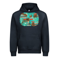 Navy leopard turquoise glitter background Urban Hoodie - AdoDesignShop