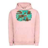Pigment Salmon leopard turquoise glitter background Urban Hoodie - AdoDesignShop