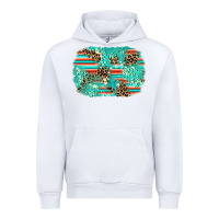 White leopard turquoise glitter background Urban Hoodie - AdoDesignShop