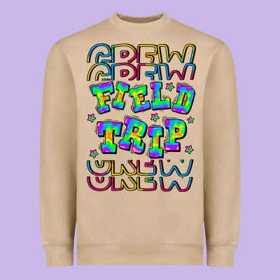Crew Field Trip Heavyweight Sweatshirt Designed By Cowhidedigitalart