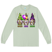 Matcha Mardi Gras squad with gnomies Long Sleeve Tee - HowdyJamesFarm
