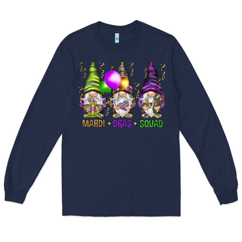 Mardi Gras Squad With Gnomies Long Sleeve Tee by HowdyJamesFarm | Teevron