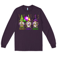 Plum Mardi Gras squad with gnomies Long Sleeve Tee - HowdyJamesFarm